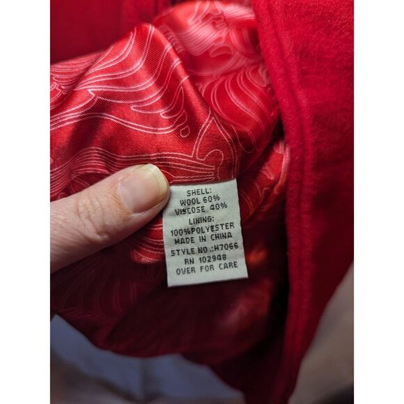 Women's Short red coat jacket Wool Blend Size Small Business Casual Pockets - Picture 5 of 13